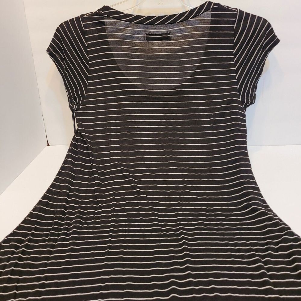 Michael Lauren Striped Tunic Women M Black White New Handmade Micro Modal Scoop